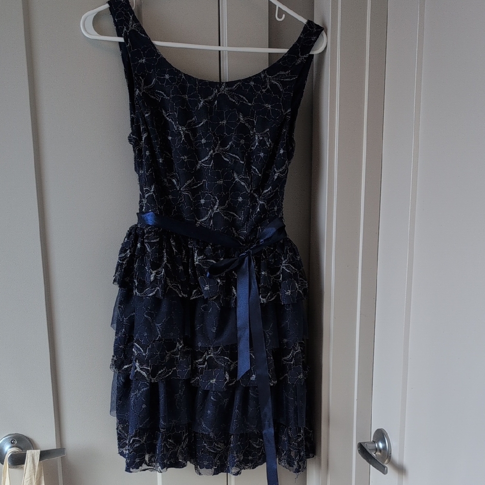 As U Wish Navy Lace Dress